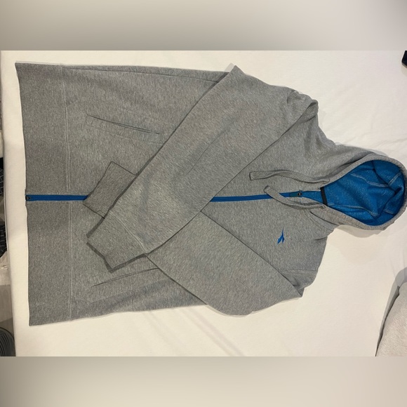 Grey and blue Zip up hoodie - Picture 2 of 5